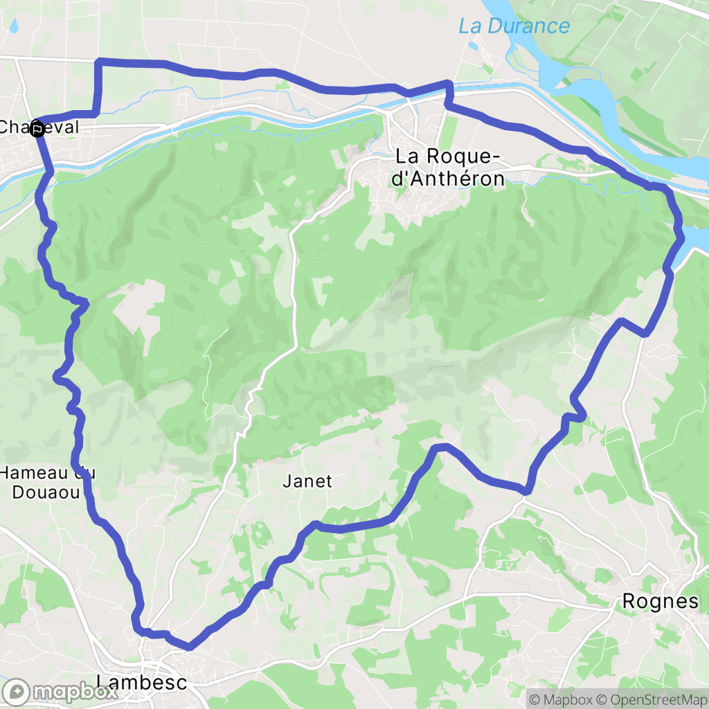 Charleval : carte du parcours de randonnée - France