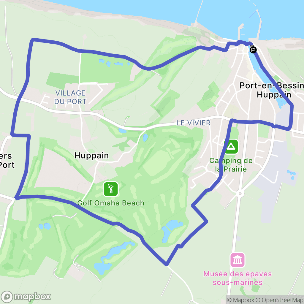 Port-en-Bessin : carte du parcours de randonnée - France