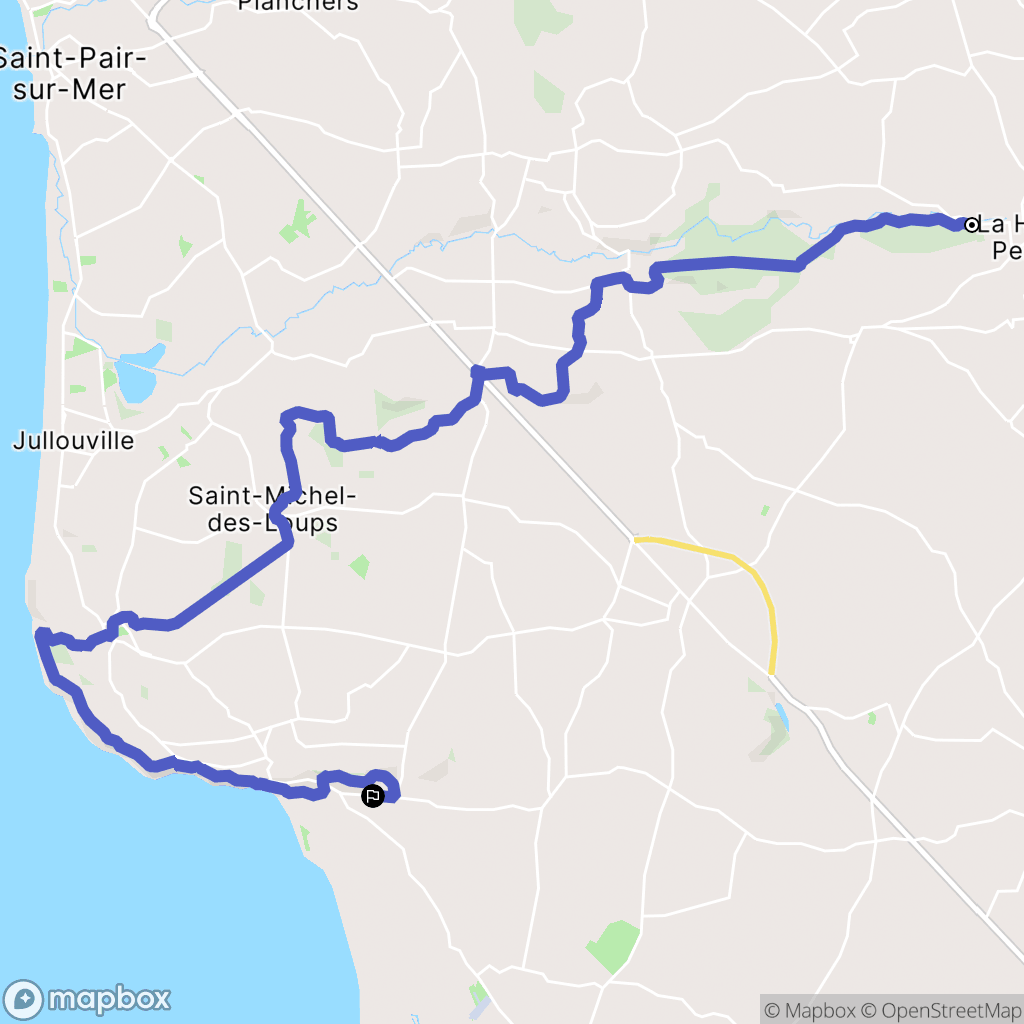 La-Haye-Pesnel : carte du parcours de randonnée - France