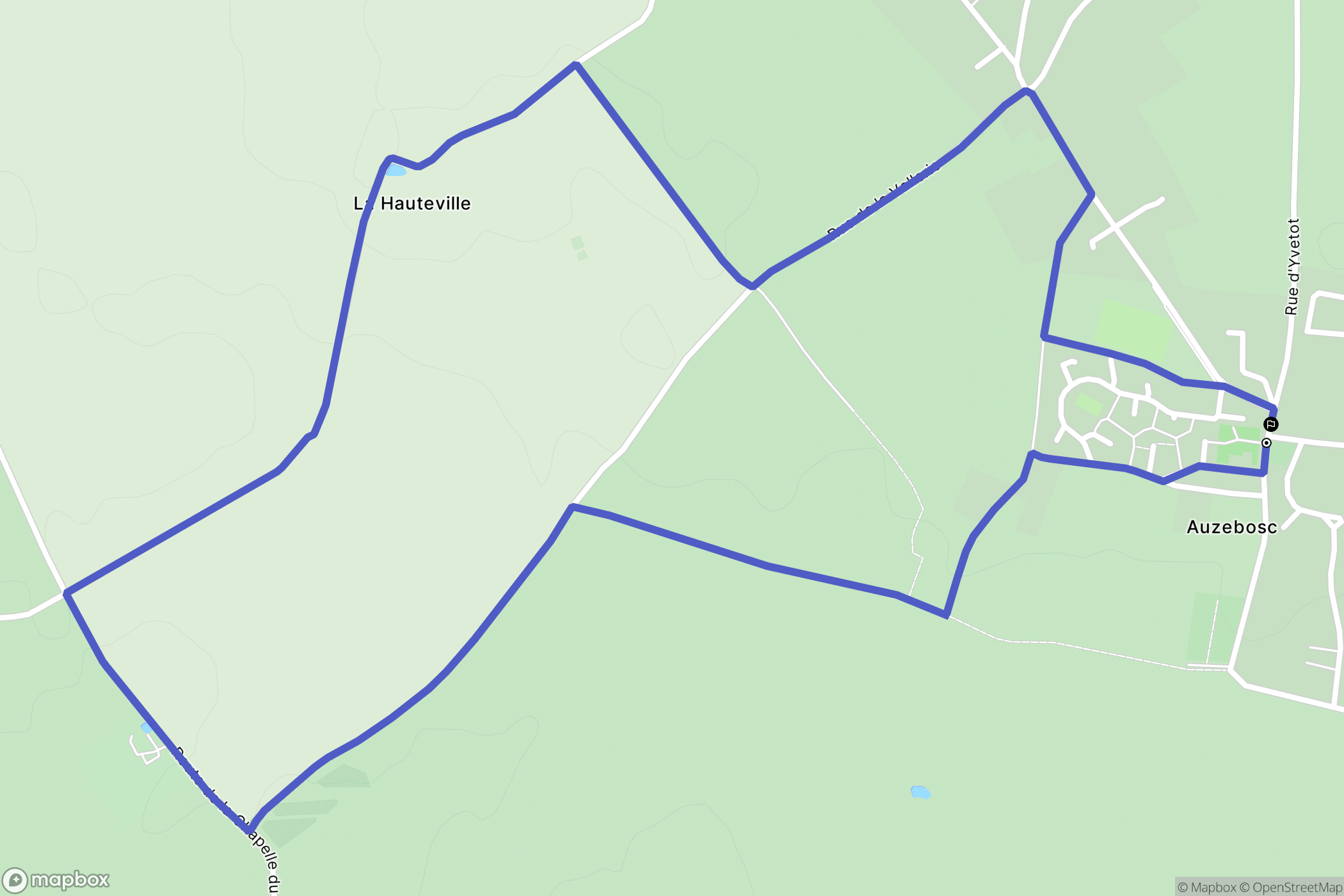 Auzebosc : carte du parcours de randonnée - France