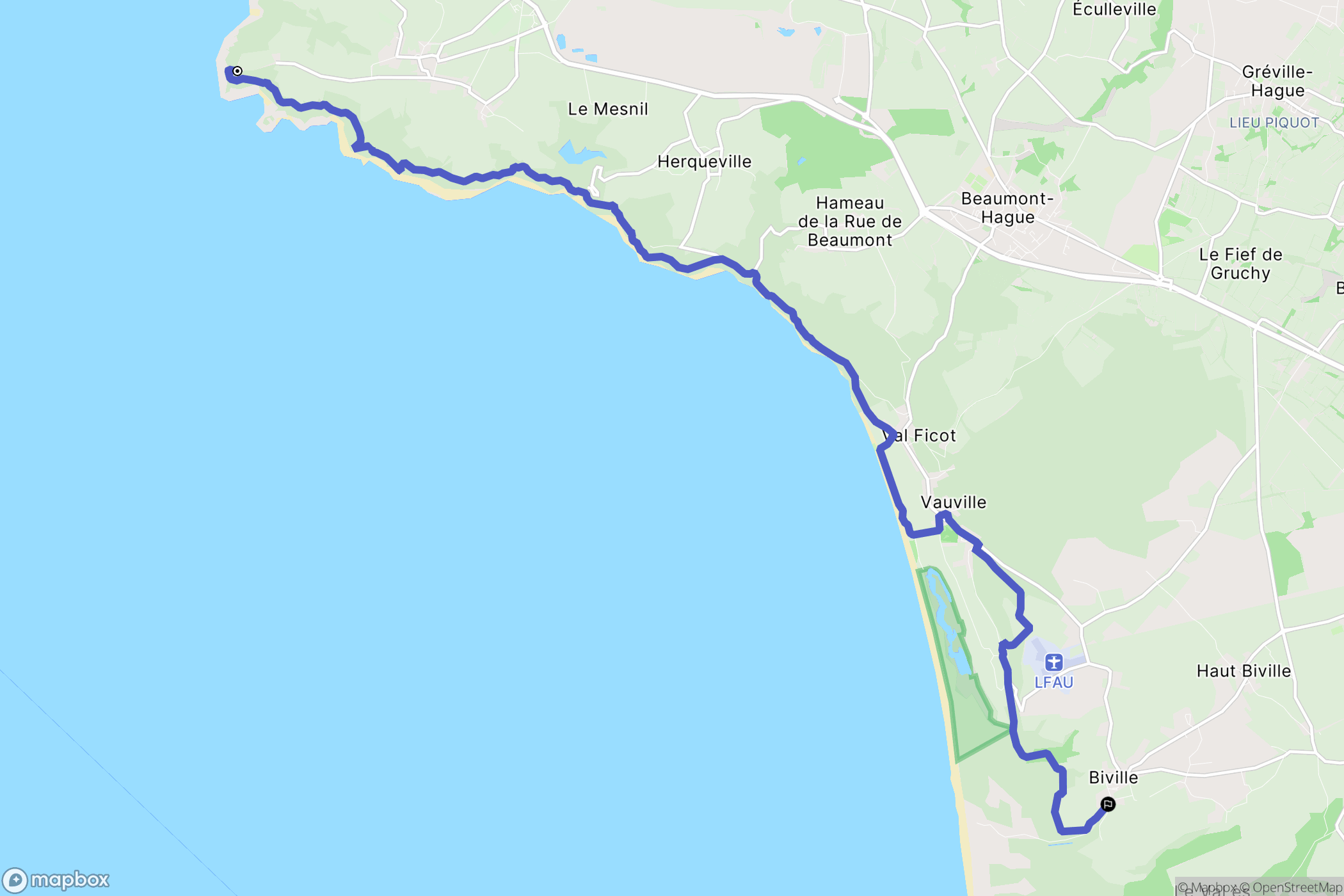 Jobourg : carte du parcours de randonnée - France