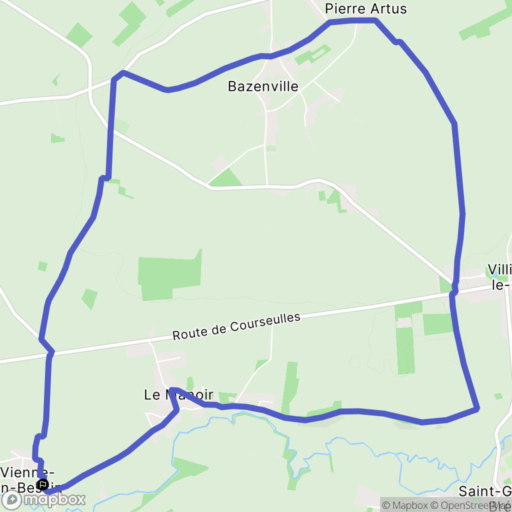 Vienne-en-Bessin : carte du parcours de randonnée - France
