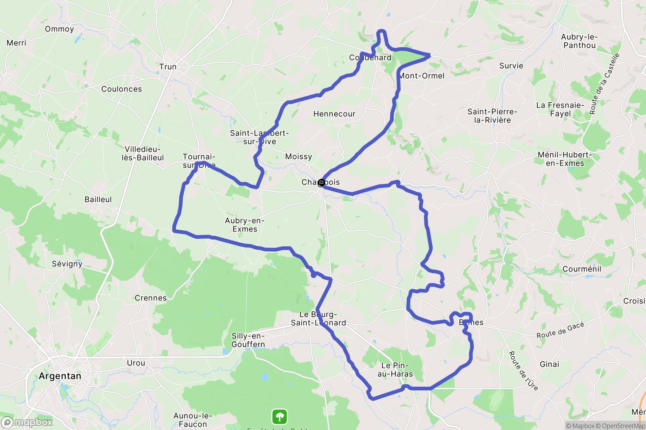 Chambois : carte du parcours de randonnée - France