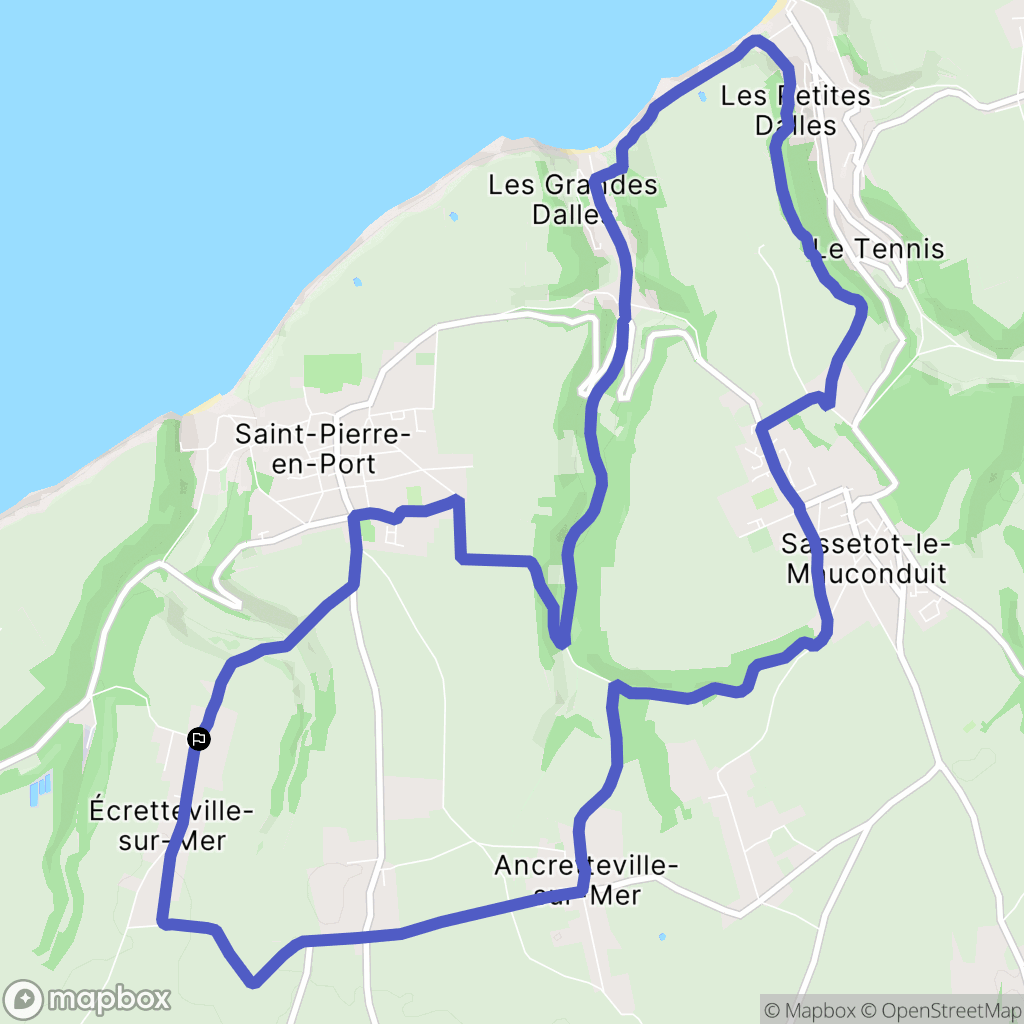 Ecretteville-sur-Mer : carte du parcours de randonnée - France