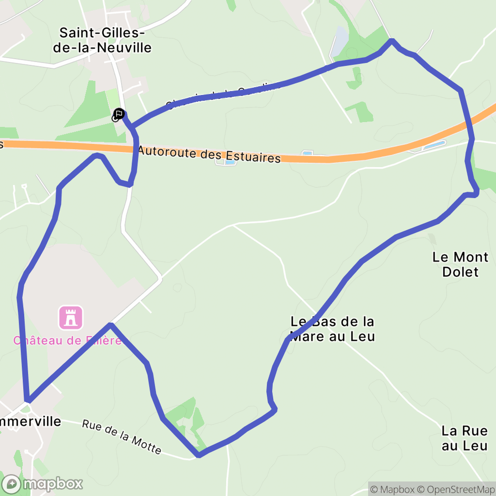 Saint-Gilles-de-la-Neuville : carte du parcours de randonnée - France