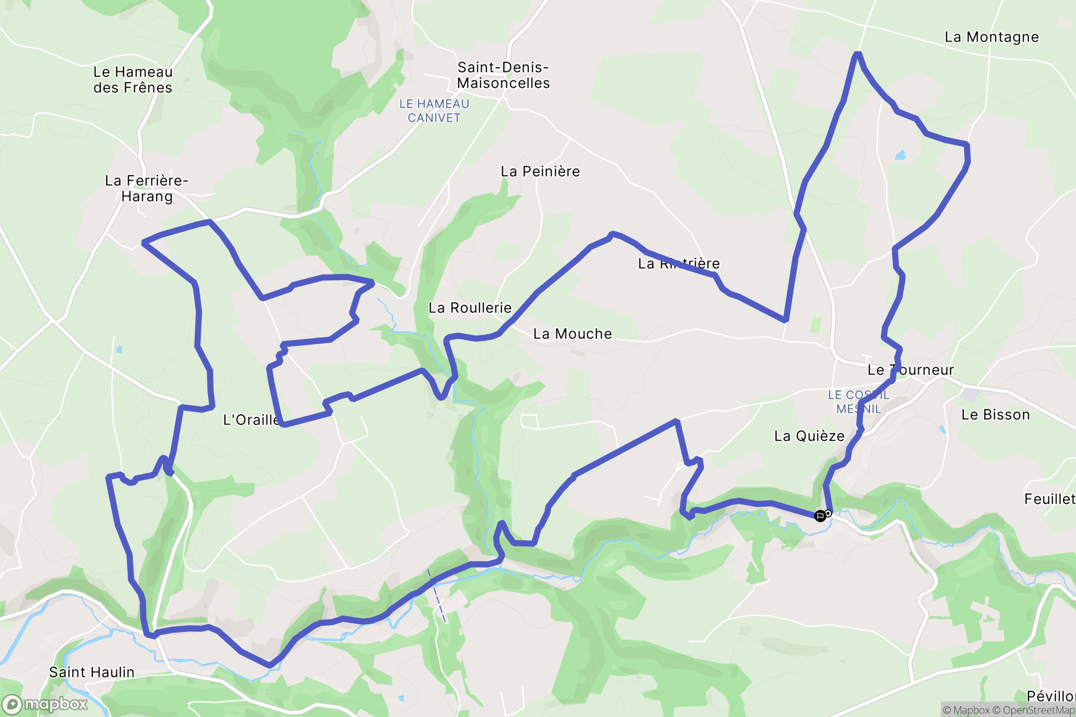 Le Tourneur : carte du parcours de randonnée - France