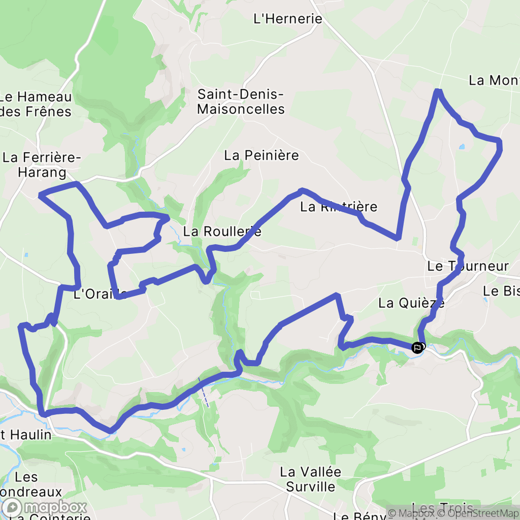 Le Tourneur : carte du parcours de randonnée - France