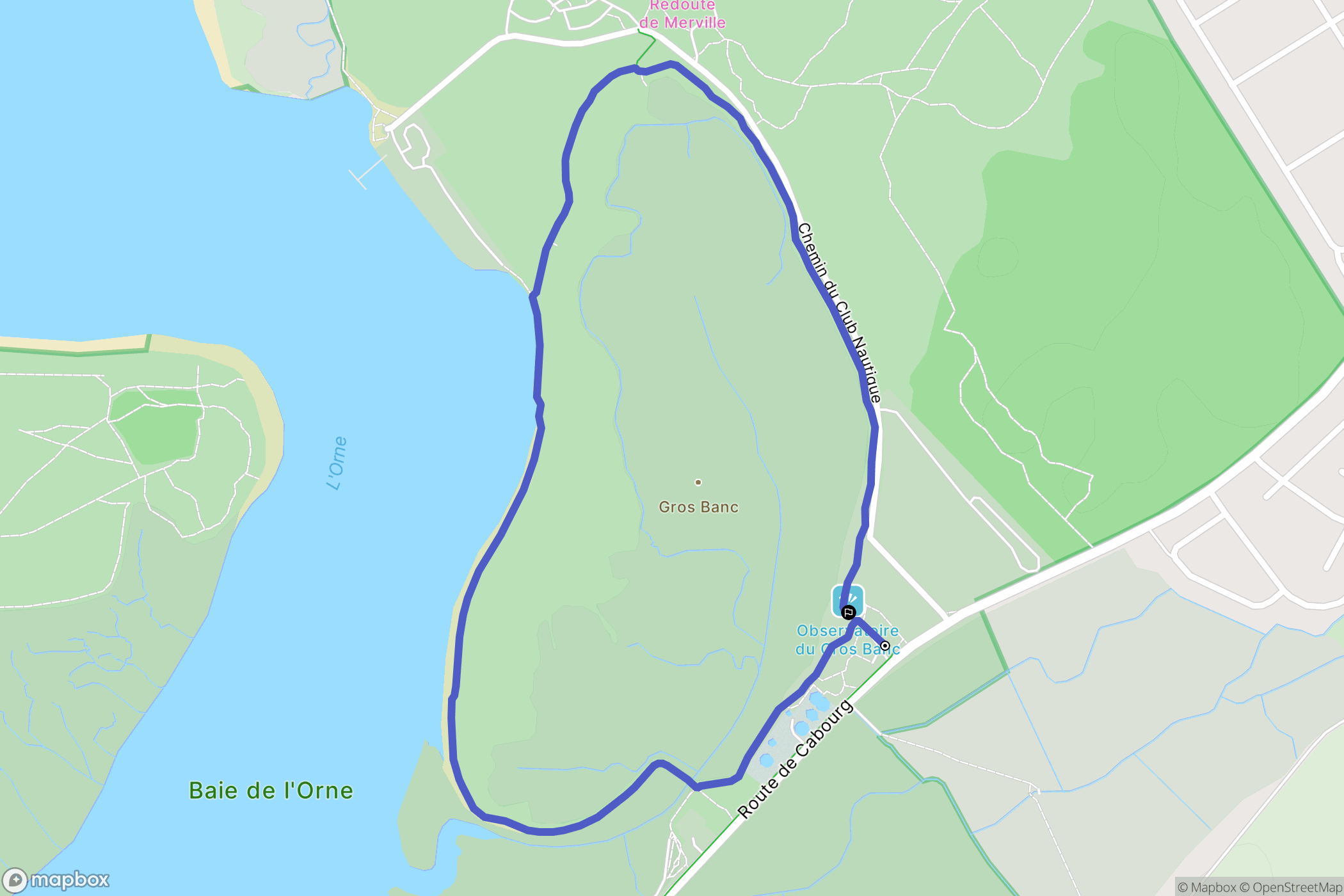 Merville-Franceville-plage : carte du parcours de randonnée - France