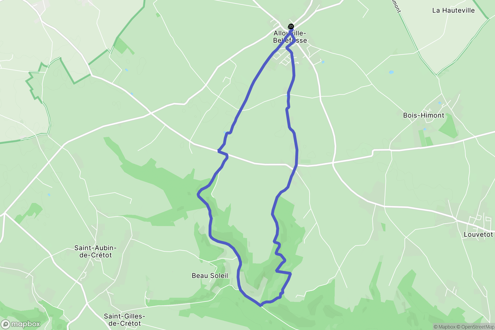 Alouville-Bellefosse : carte du parcours de randonnée - France