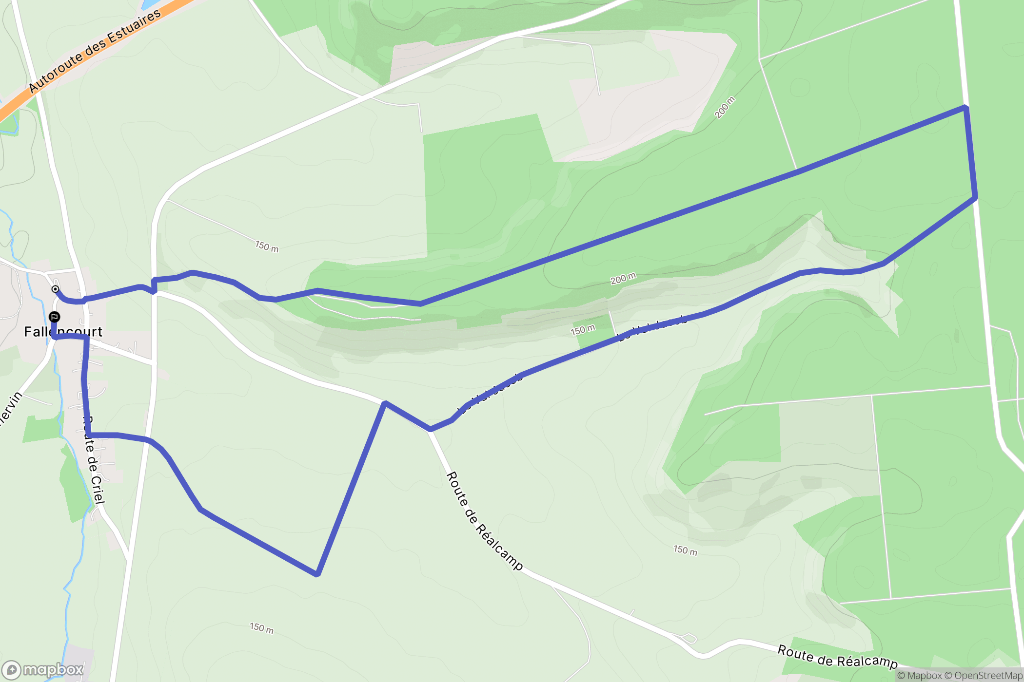 Fallencourt : carte du parcours de randonnée - France