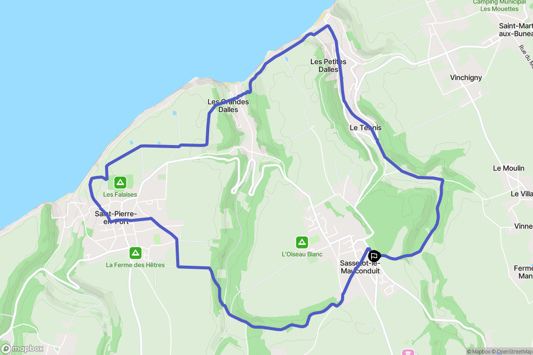 Sassetot-le-Mauconduit : carte du parcours de randonnée - France