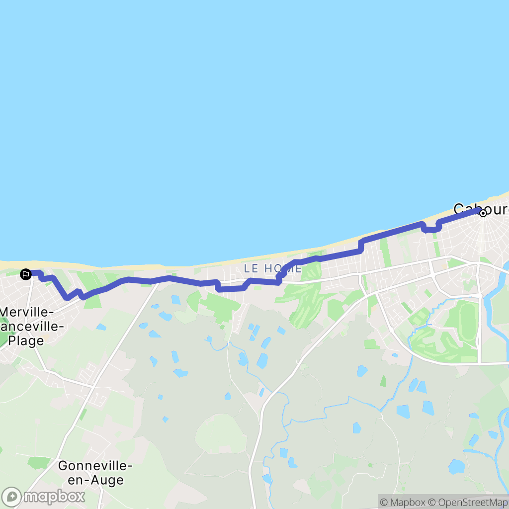 Cabourg : carte du parcours de randonnée - France