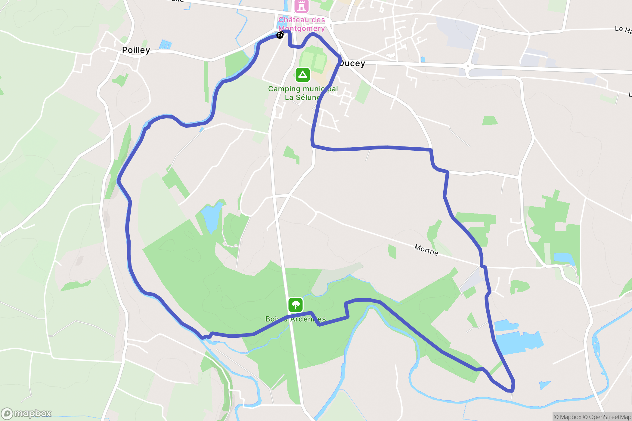 Ducey-les-Chéris : carte du parcours de randonnée - France