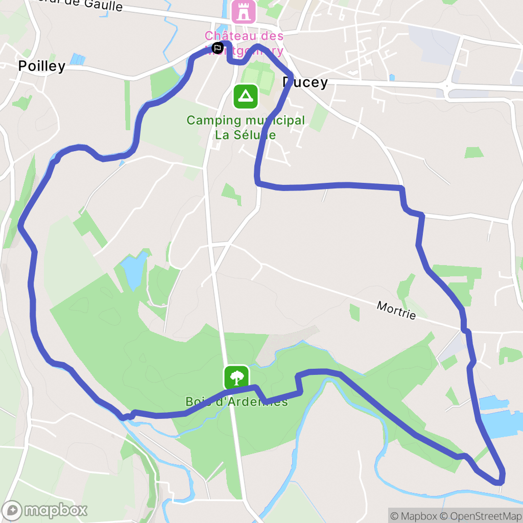 Ducey-les-Chéris : carte du parcours de randonnée - France