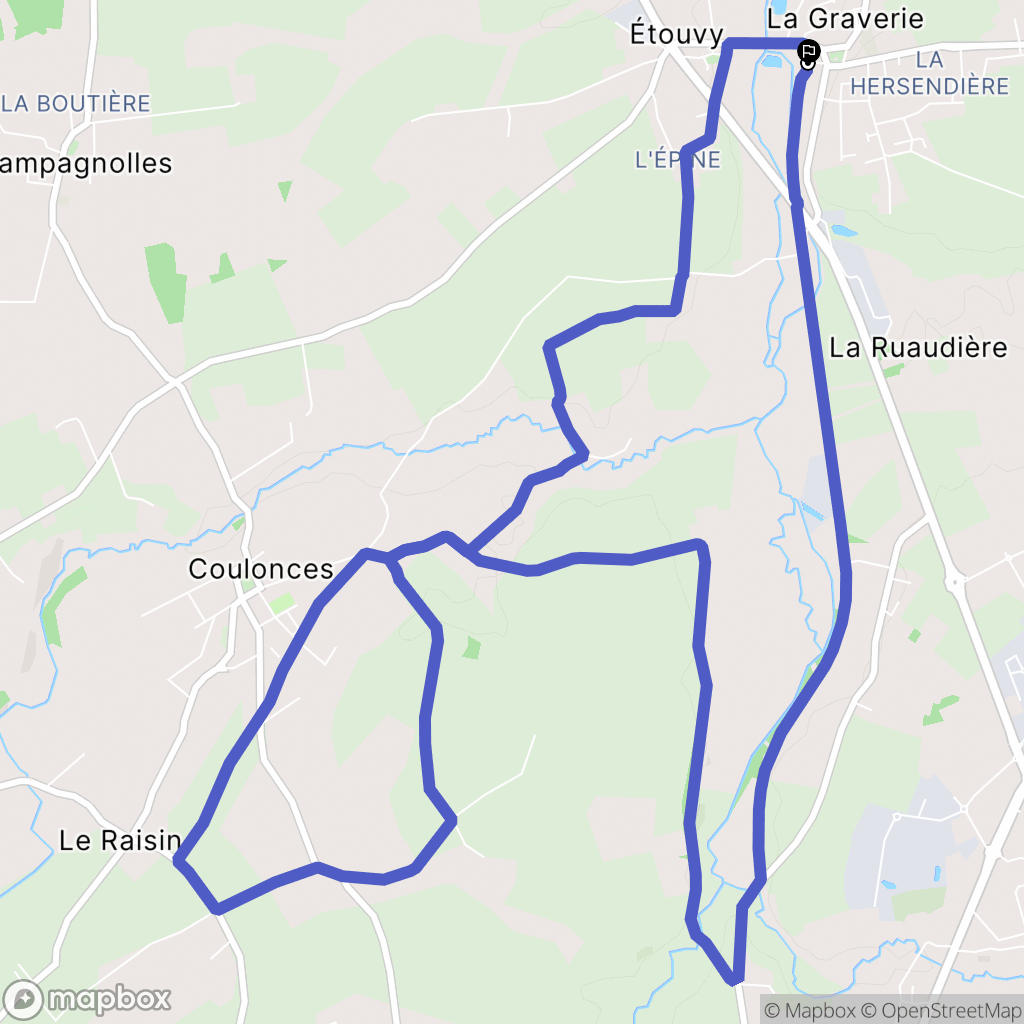 La Graverie : carte du parcours de randonnée - France