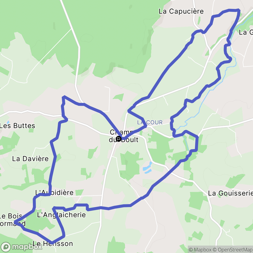 Noues de Sienne (Champ-du-Boult) : carte du parcours de randonnée - France