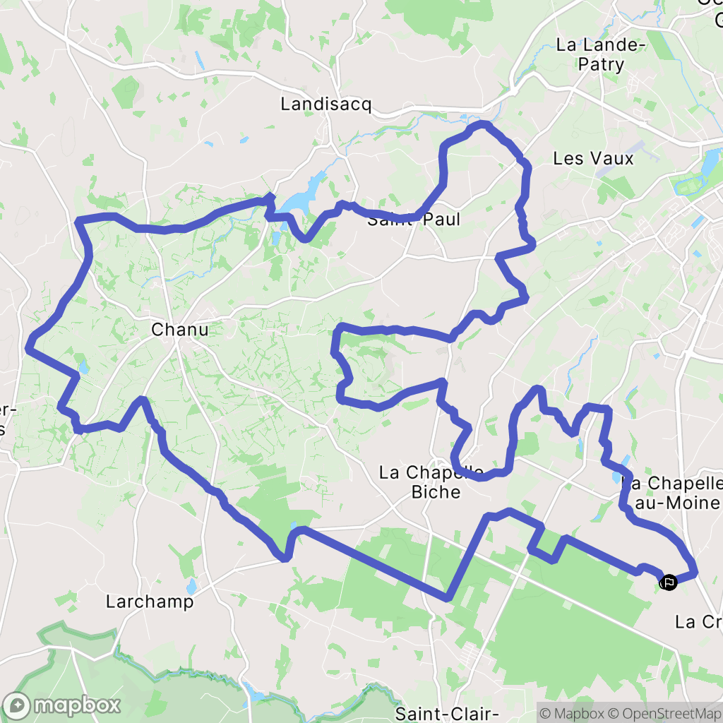 La Chapelle au Moine : carte du parcours de randonnée - France