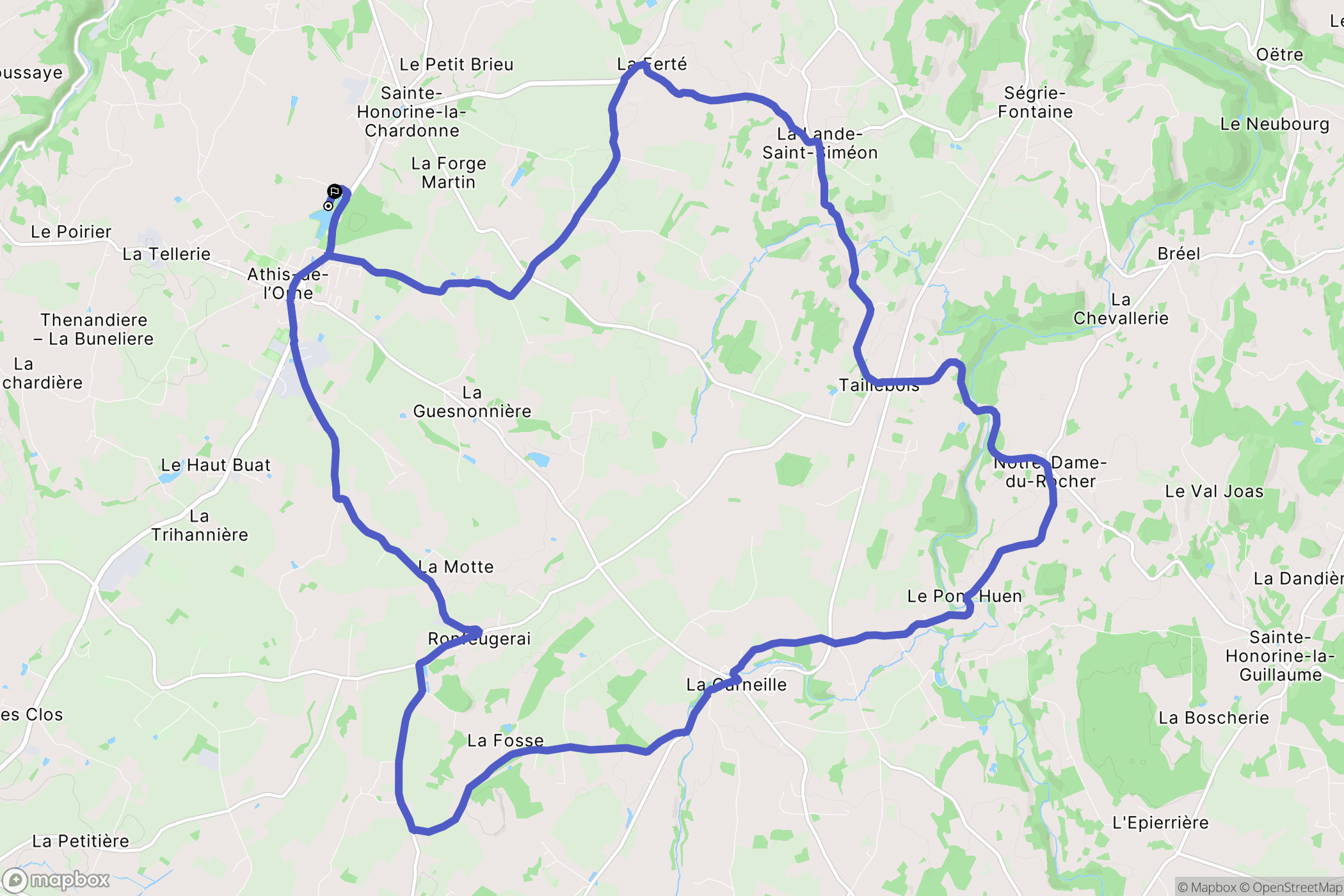 Athis-de-l'Orne : carte du parcours de randonnée - France