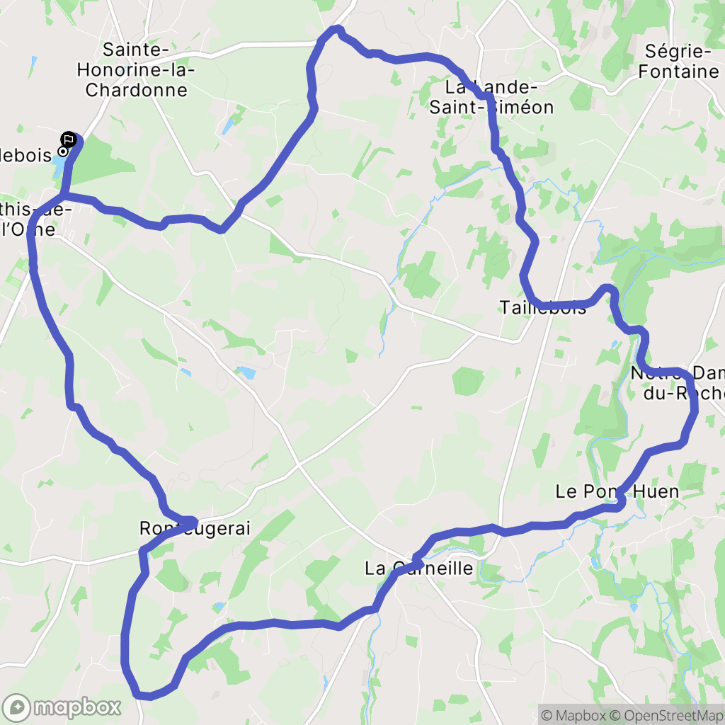 Athis-de-l'Orne : carte du parcours de randonnée - France