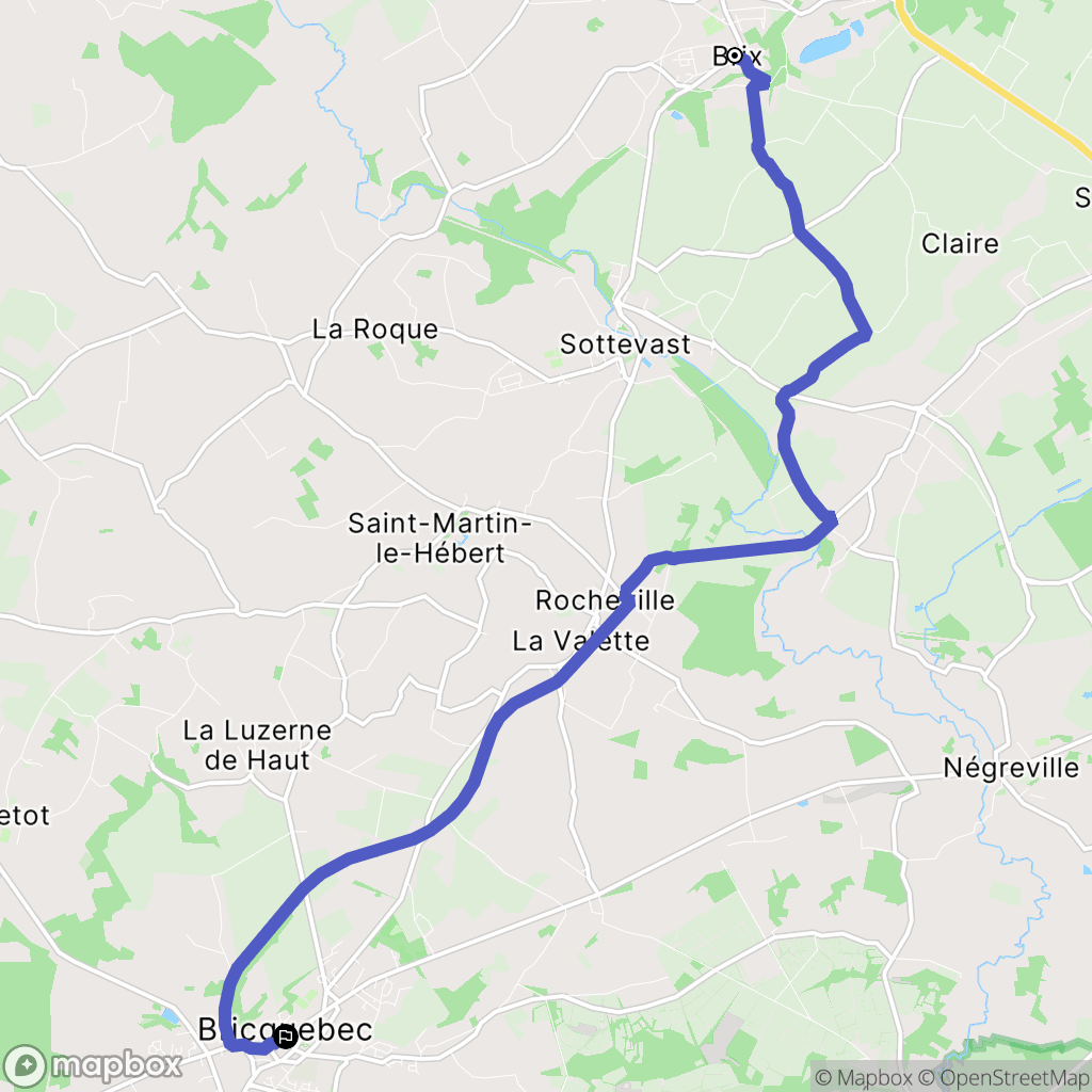 Brix : carte du parcours de randonnée - France