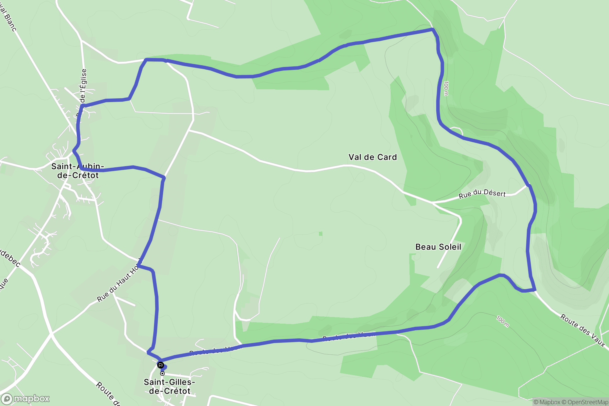 Saint-Gilles-de-Crétot : carte du parcours de randonnée - France