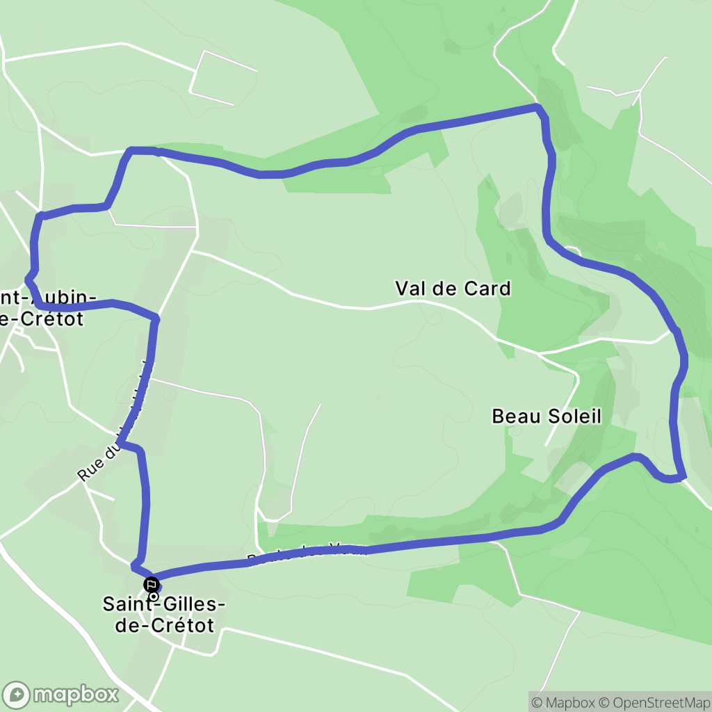 Saint-Gilles-de-Crétot : carte du parcours de randonnée - France