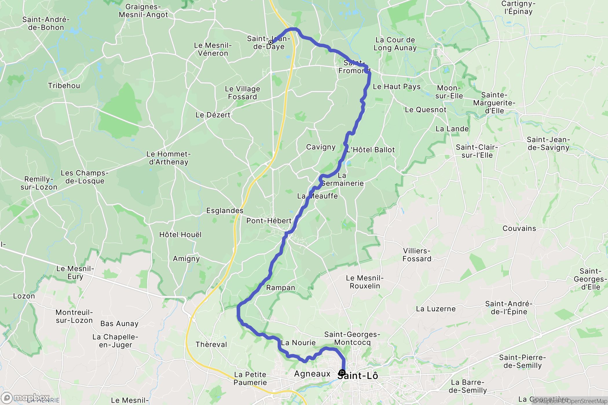 Saint Jean de Draye : carte du parcours de randonnée - France