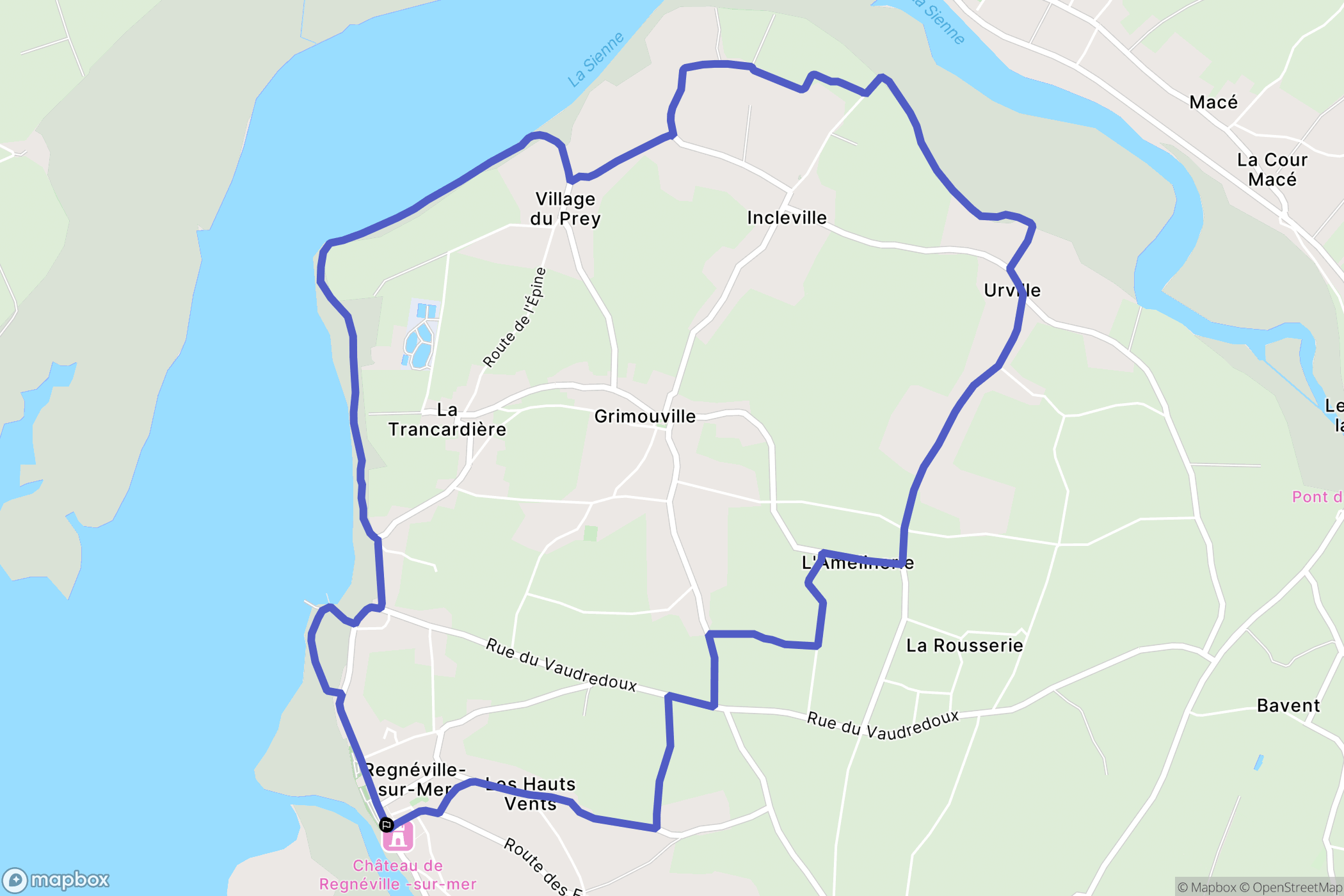 Regnéville-sur-Mer : carte du parcours de randonnée - France