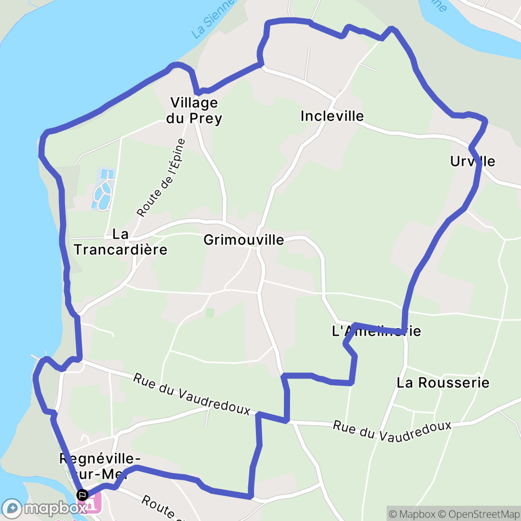 Regnéville-sur-Mer : carte du parcours de randonnée - France