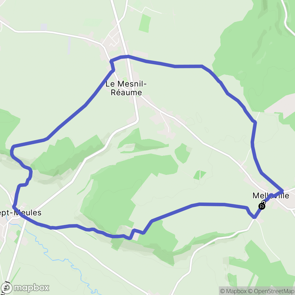 Melleville : carte du parcours de randonnée - France