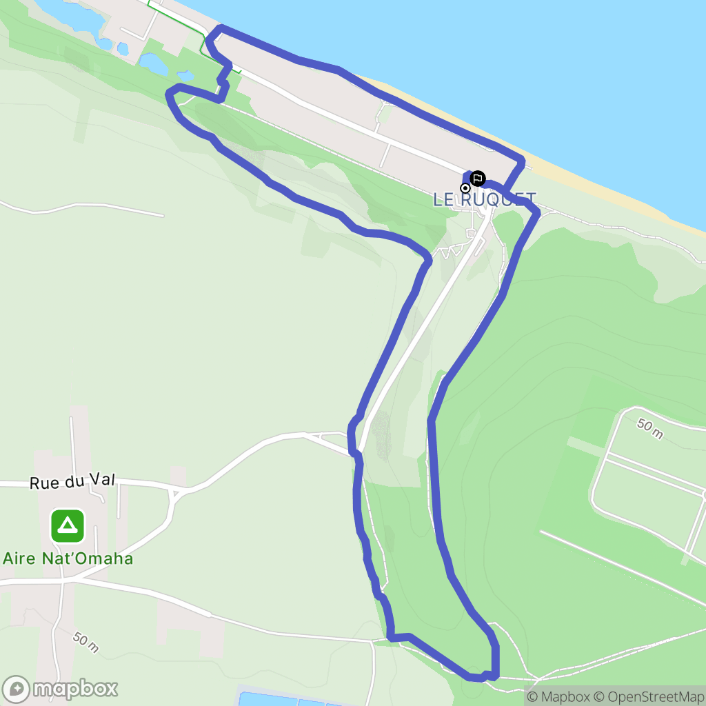 Saint-Laurent-sur-Mer : carte du parcours de randonnée - France