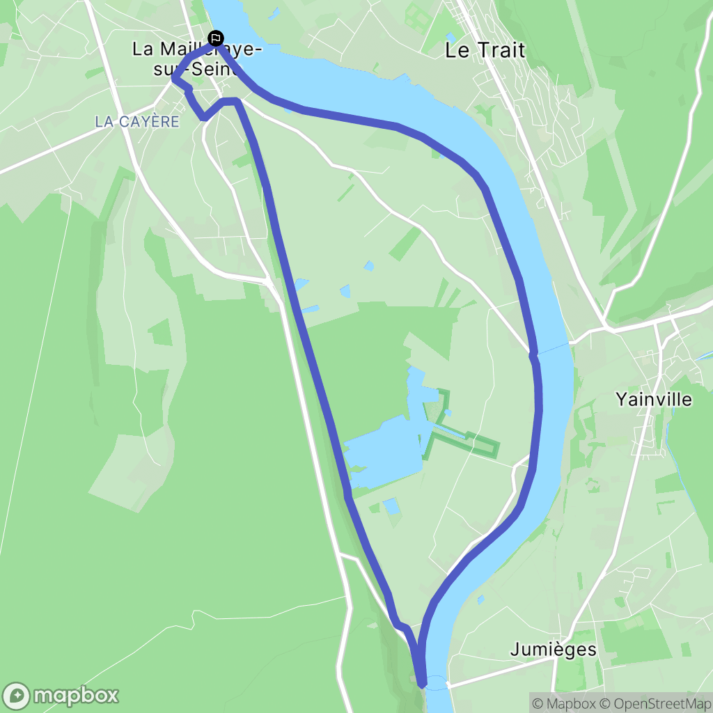 La Mailleraye-sur-Seine : carte du parcours de randonnée - France