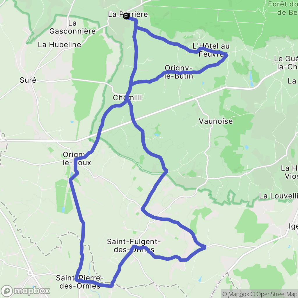 La Perrière : carte du parcours de randonnée - France