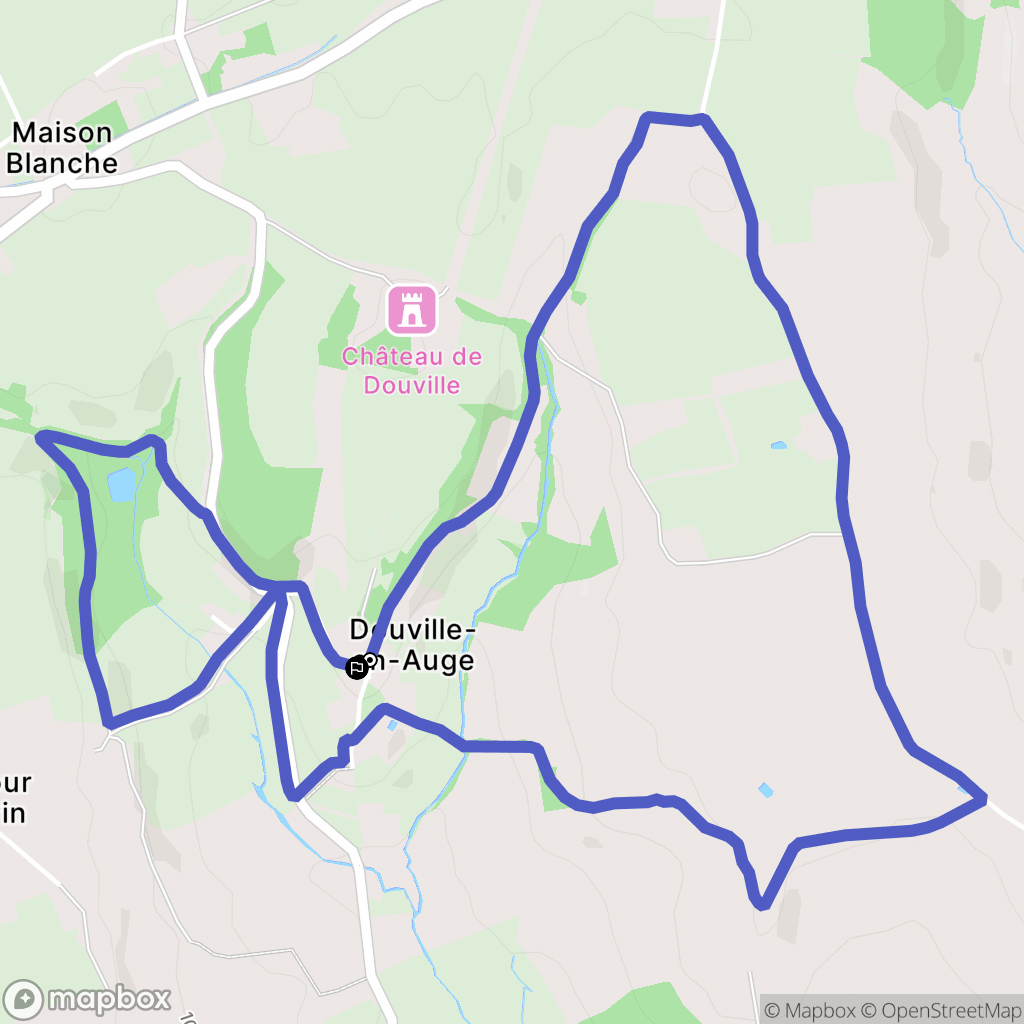 Douville-en-Auge : carte du parcours de randonnée - France