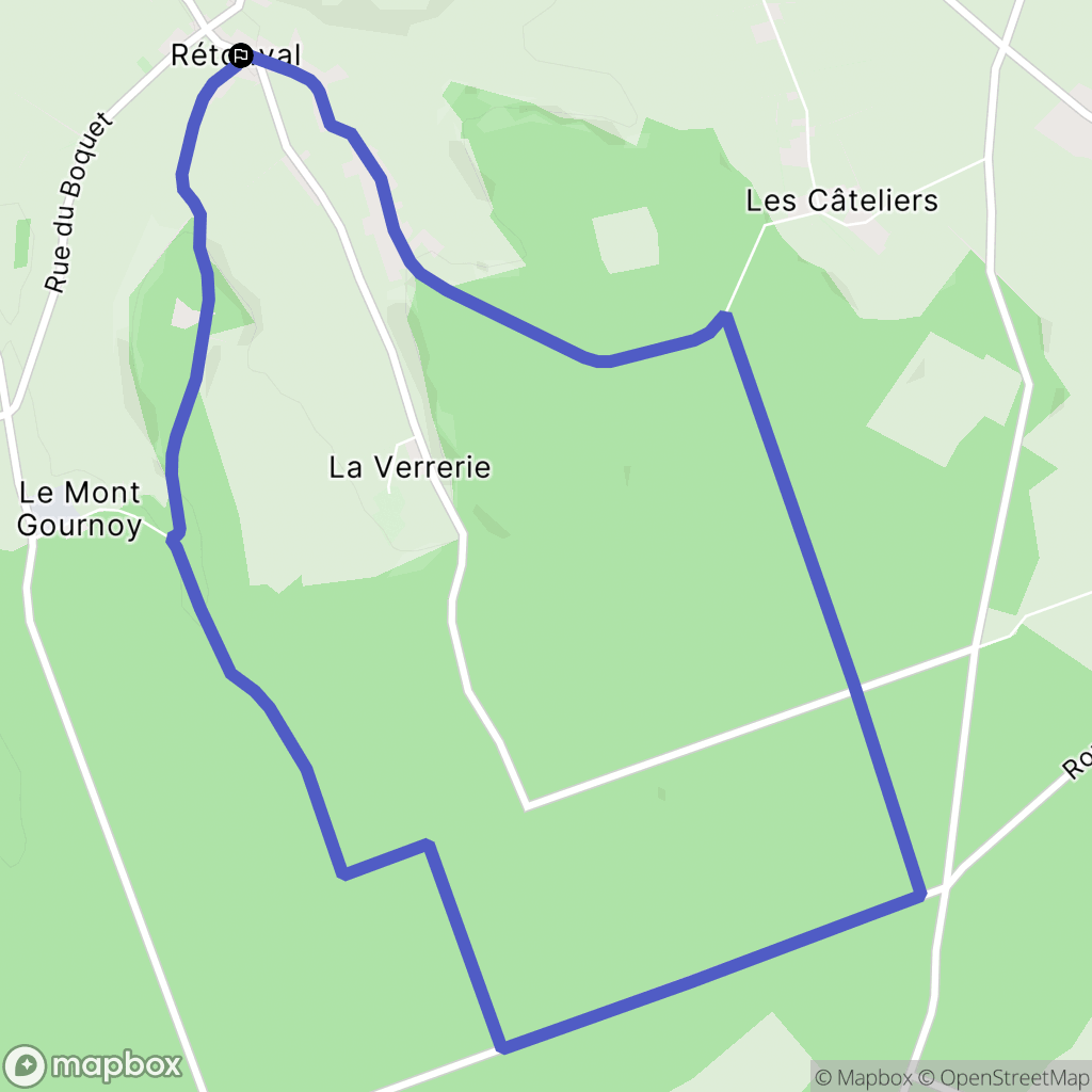 Rétonval : carte du parcours de randonnée - France