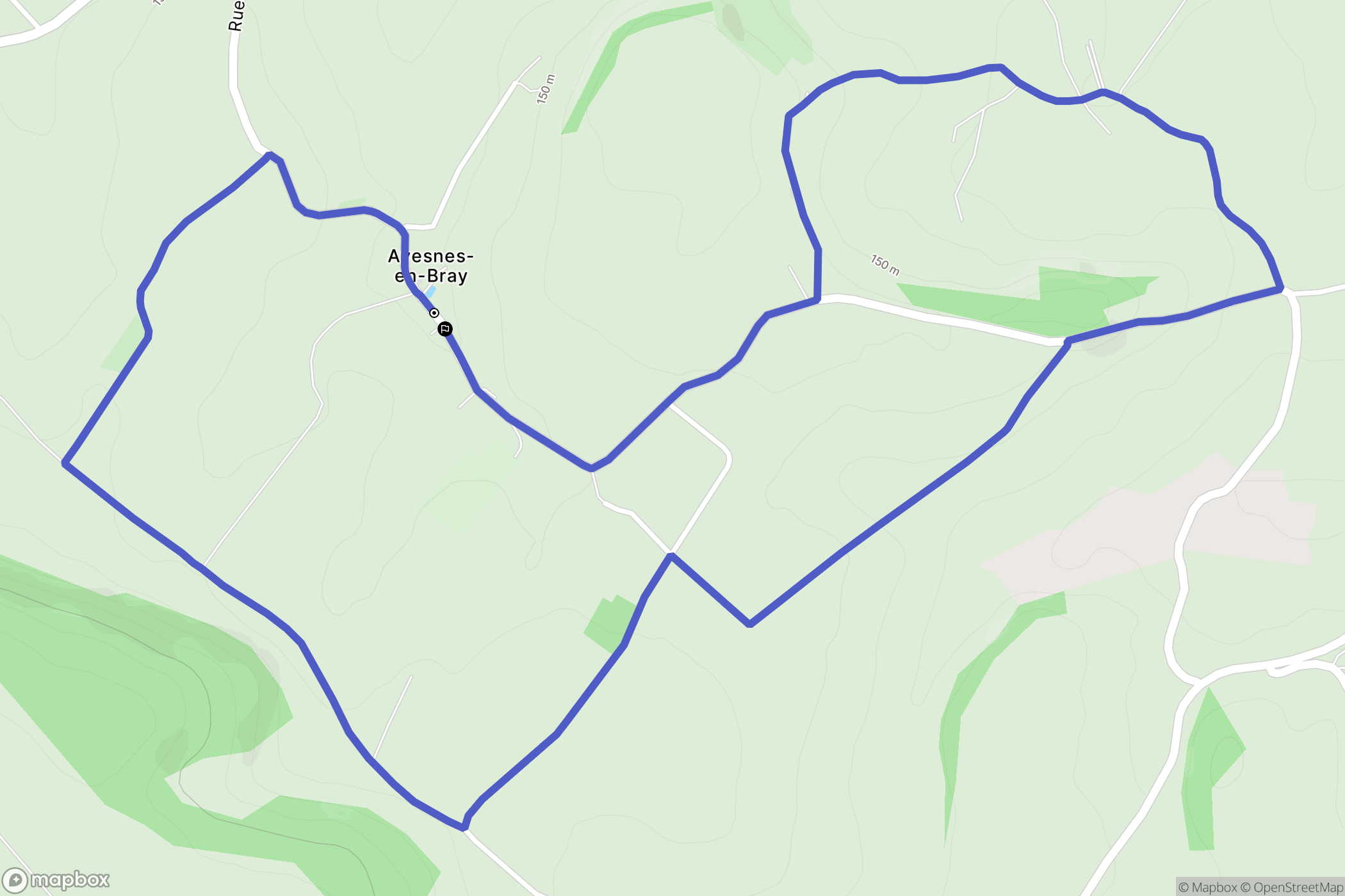 Avesnes-en-Bray : carte du parcours de randonnée - France