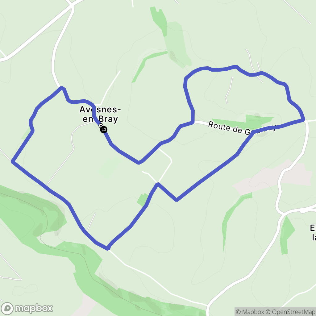 Avesnes-en-Bray : carte du parcours de randonnée - France