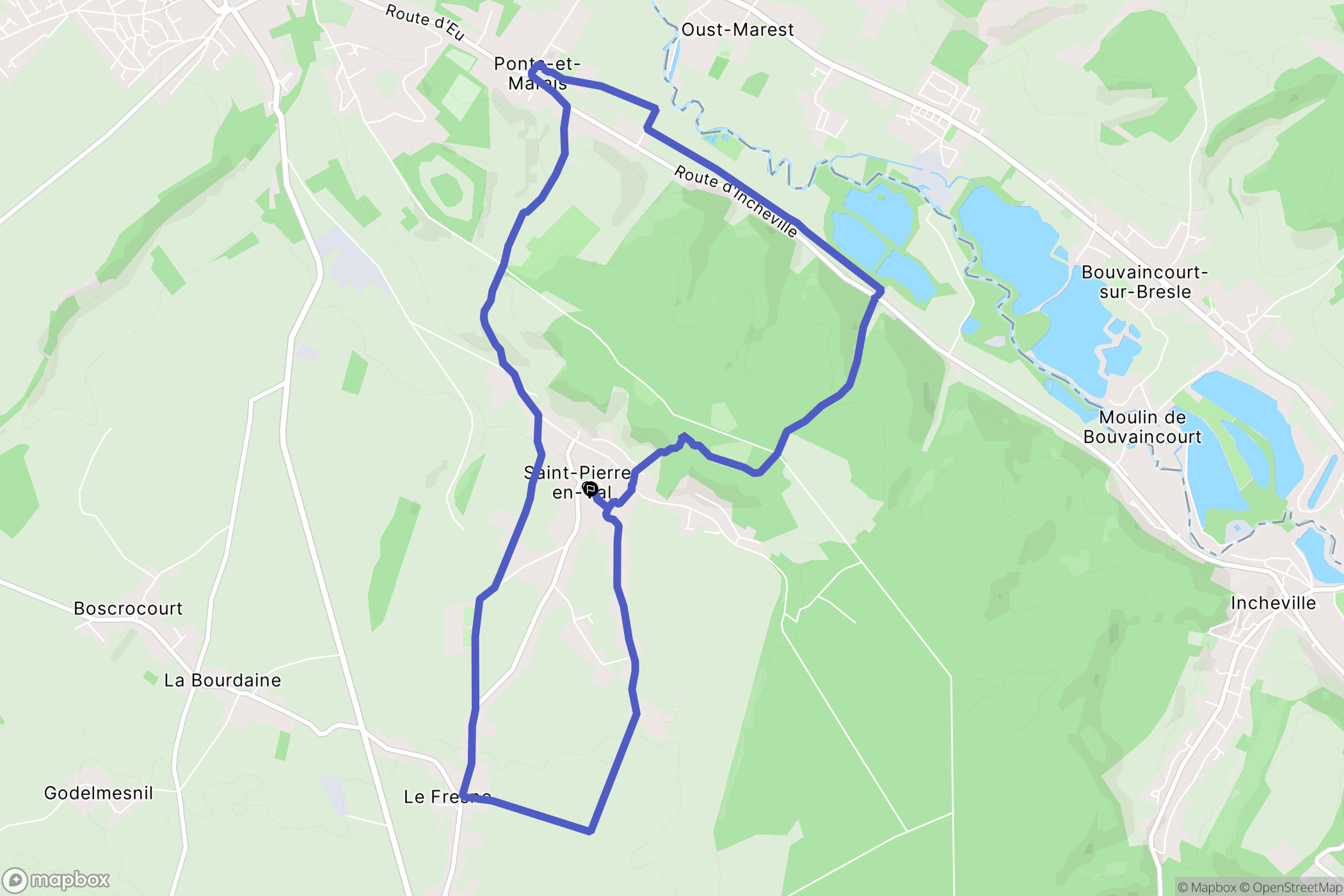 Saint-Pierre-en-Val : carte du parcours de randonnée - France