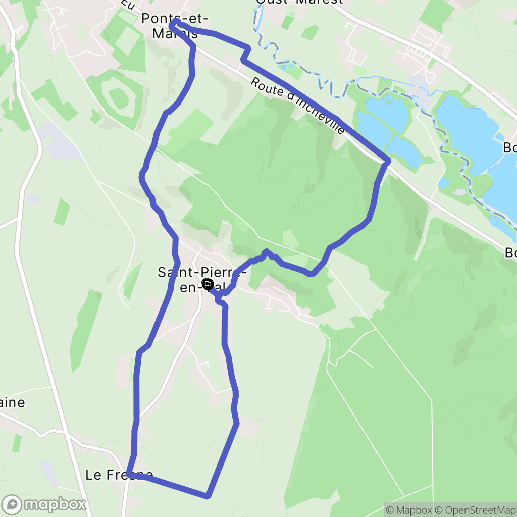 Saint-Pierre-en-Val : carte du parcours de randonnée - France