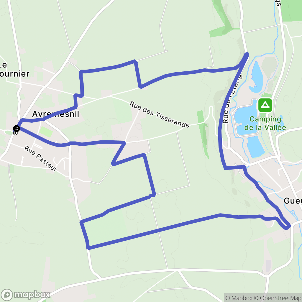 Avremesnil : carte du parcours de randonnée - France