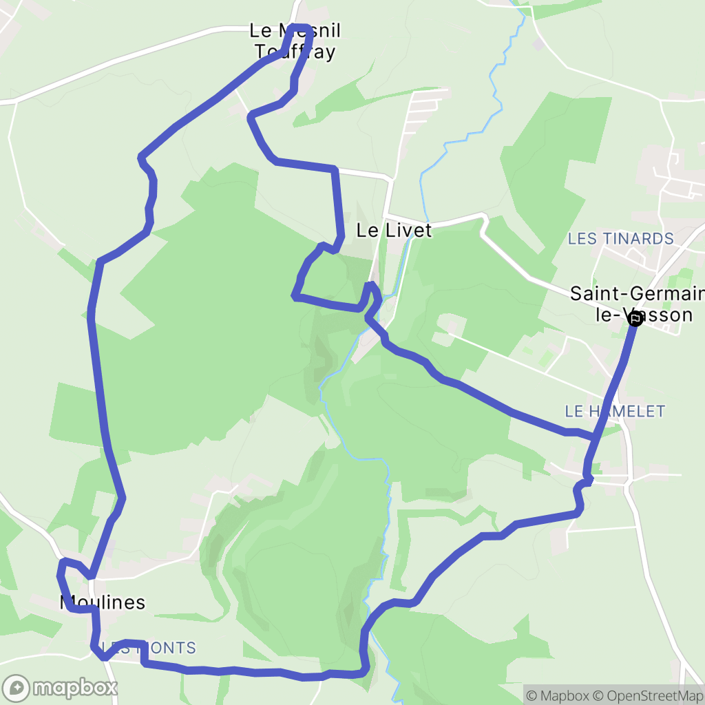 Saint-Germain-le-Vasson : carte du parcours de randonnée - France
