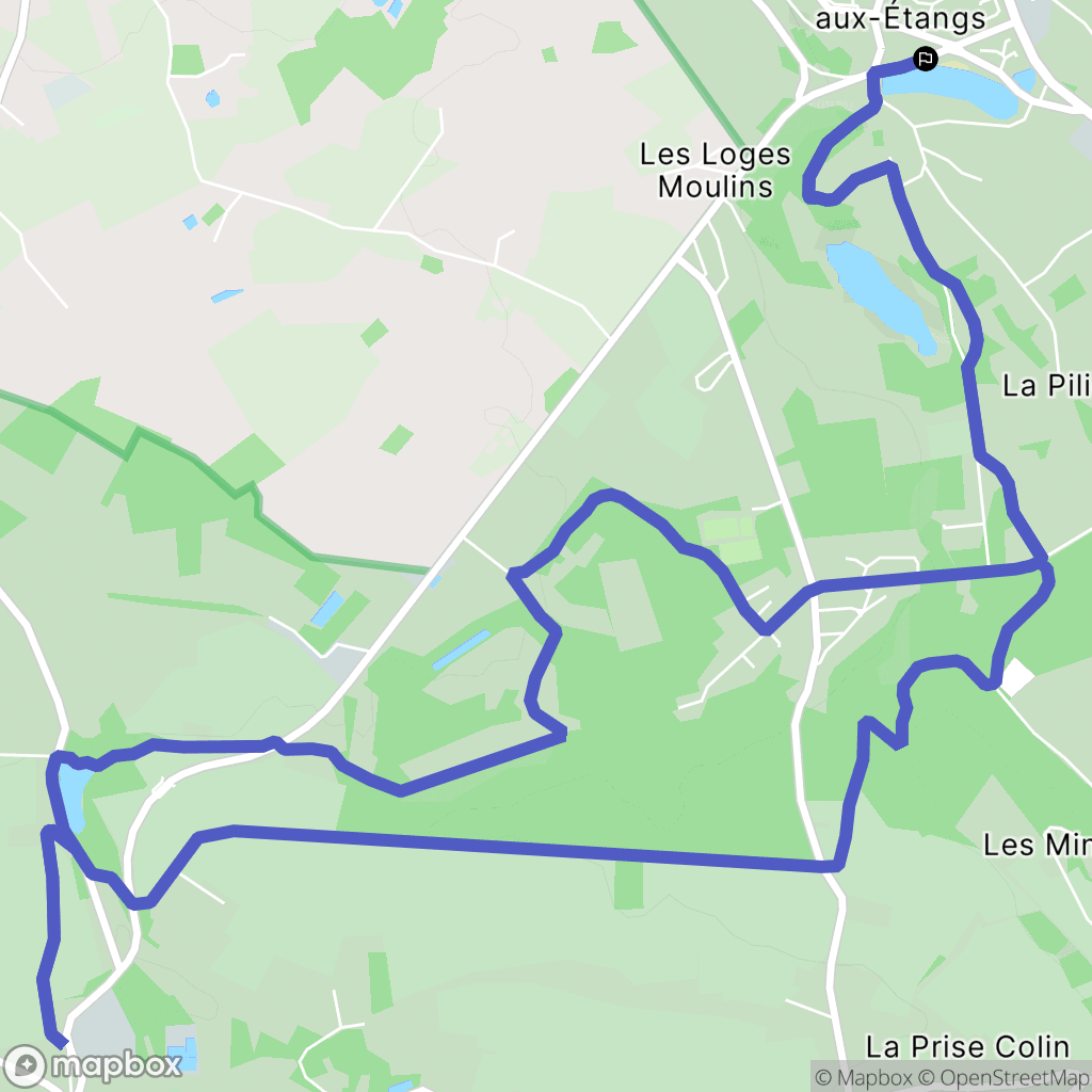 La Ferrière-aux-Etangs : carte du parcours de randonnée - France