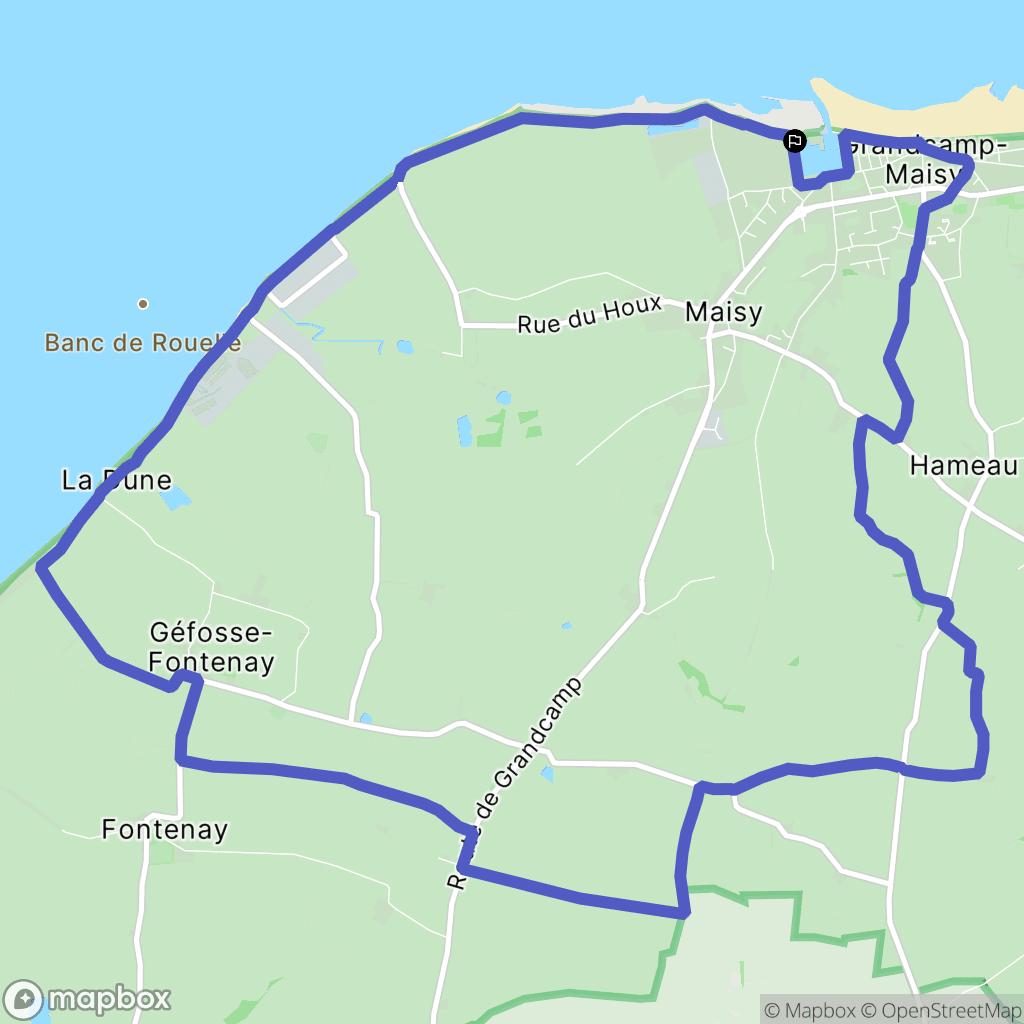 Grandcamp-Maisy : carte du parcours de randonnée - France