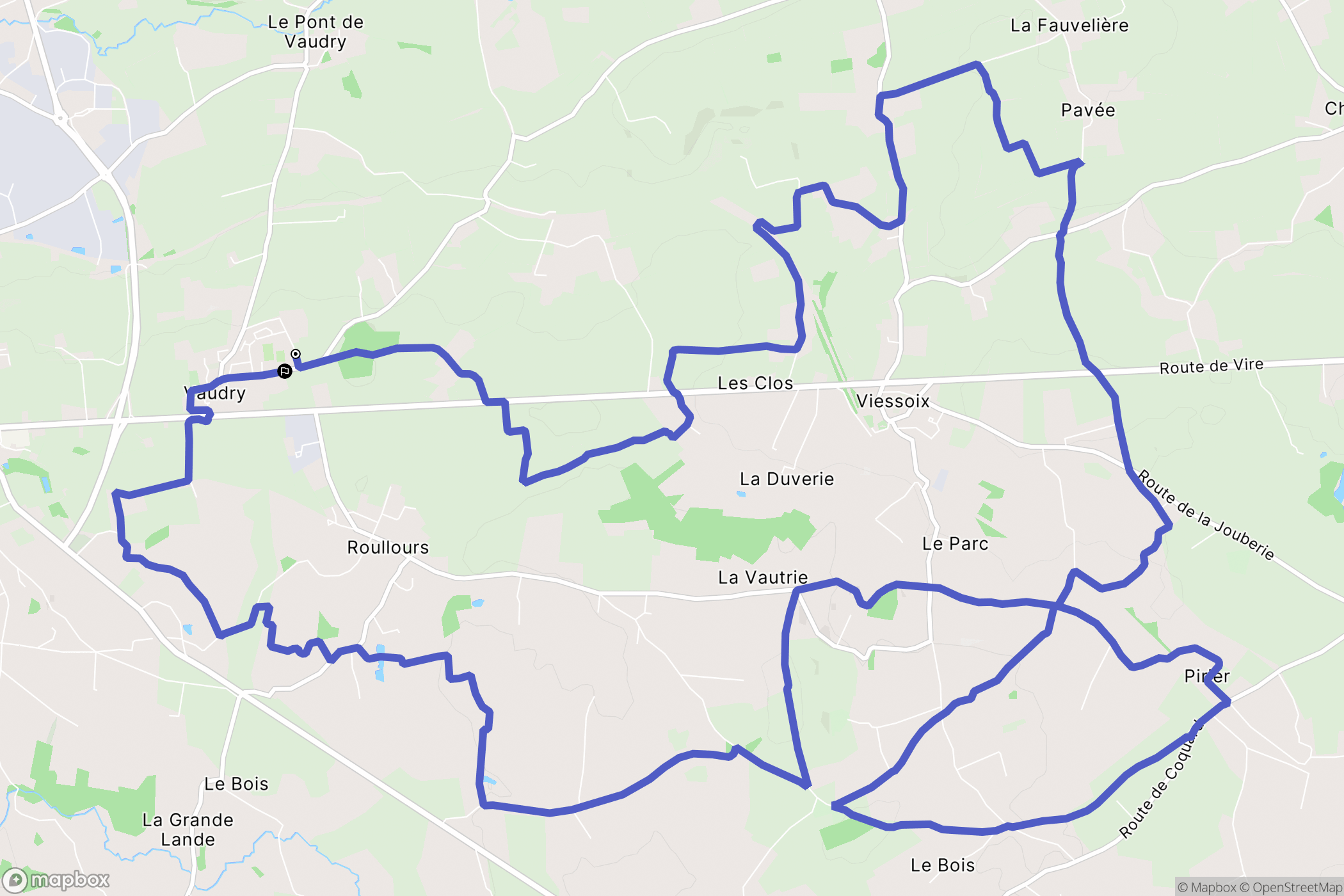 Vaudry : carte du parcours de randonnée - France