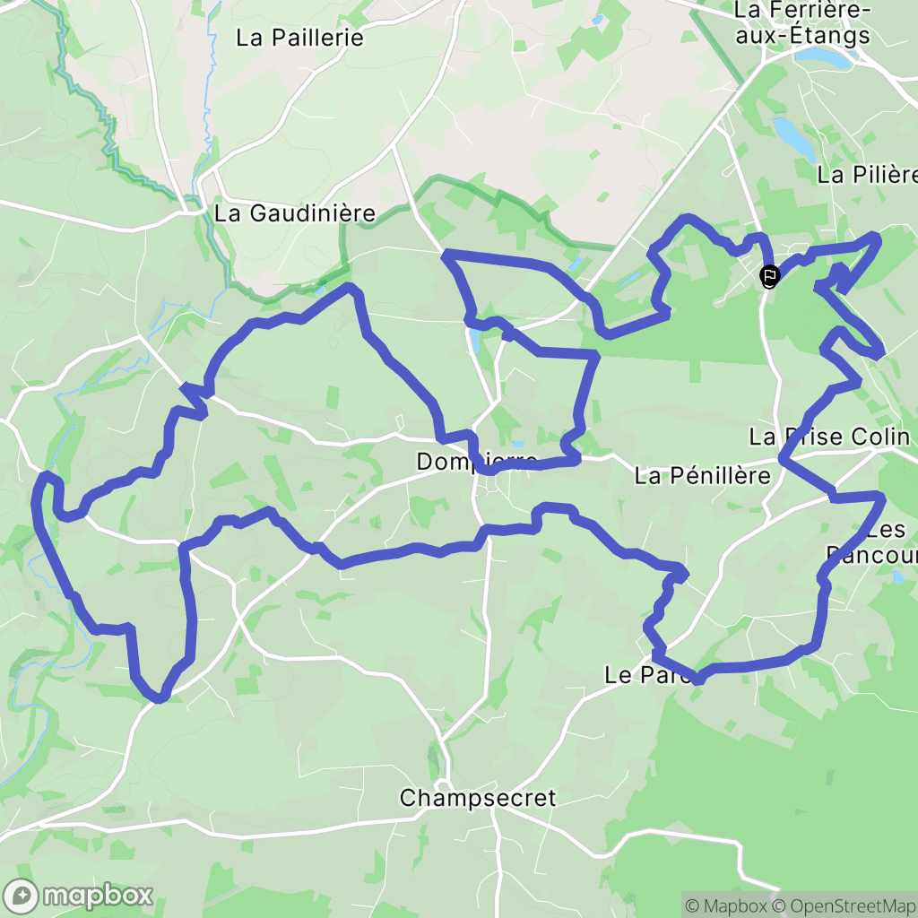 Dompierre : carte du parcours de randonnée - France