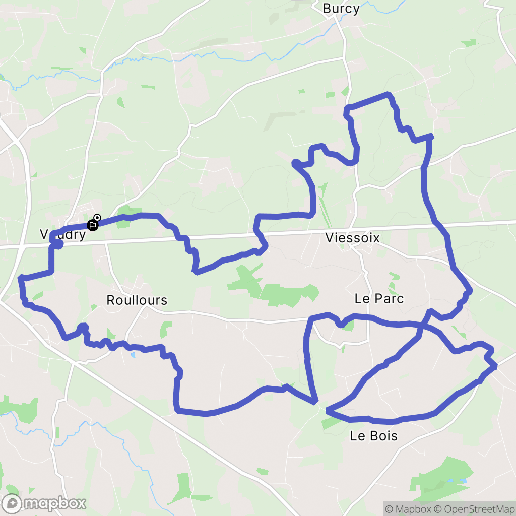 Vaudry : carte du parcours de randonnée - France