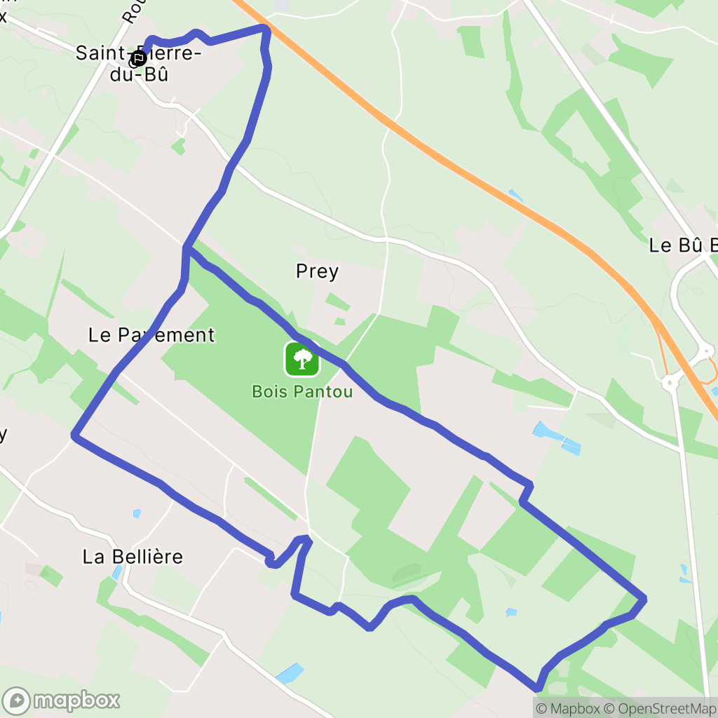 Saint-Pierre-du-Bû : carte du parcours de randonnée - France