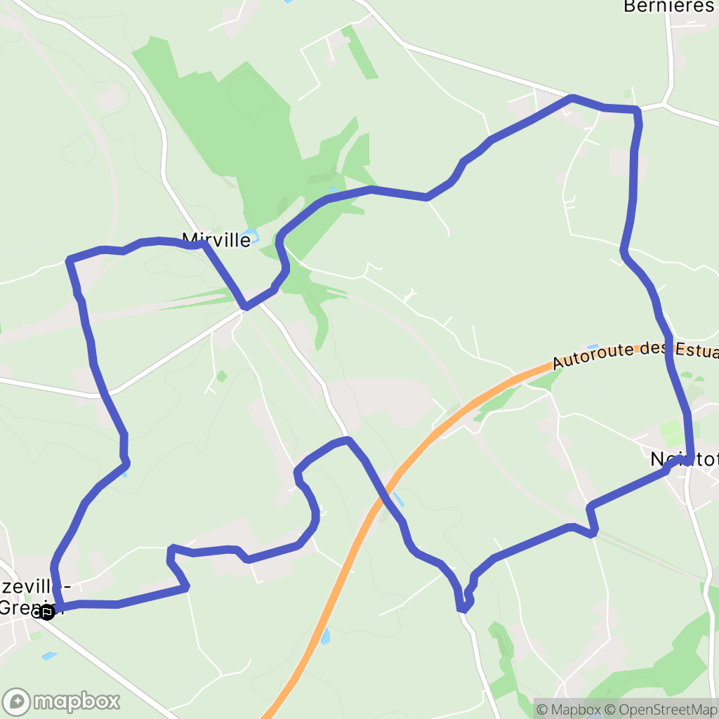Beuzeville-la-Grenier : carte du parcours de randonnée - France