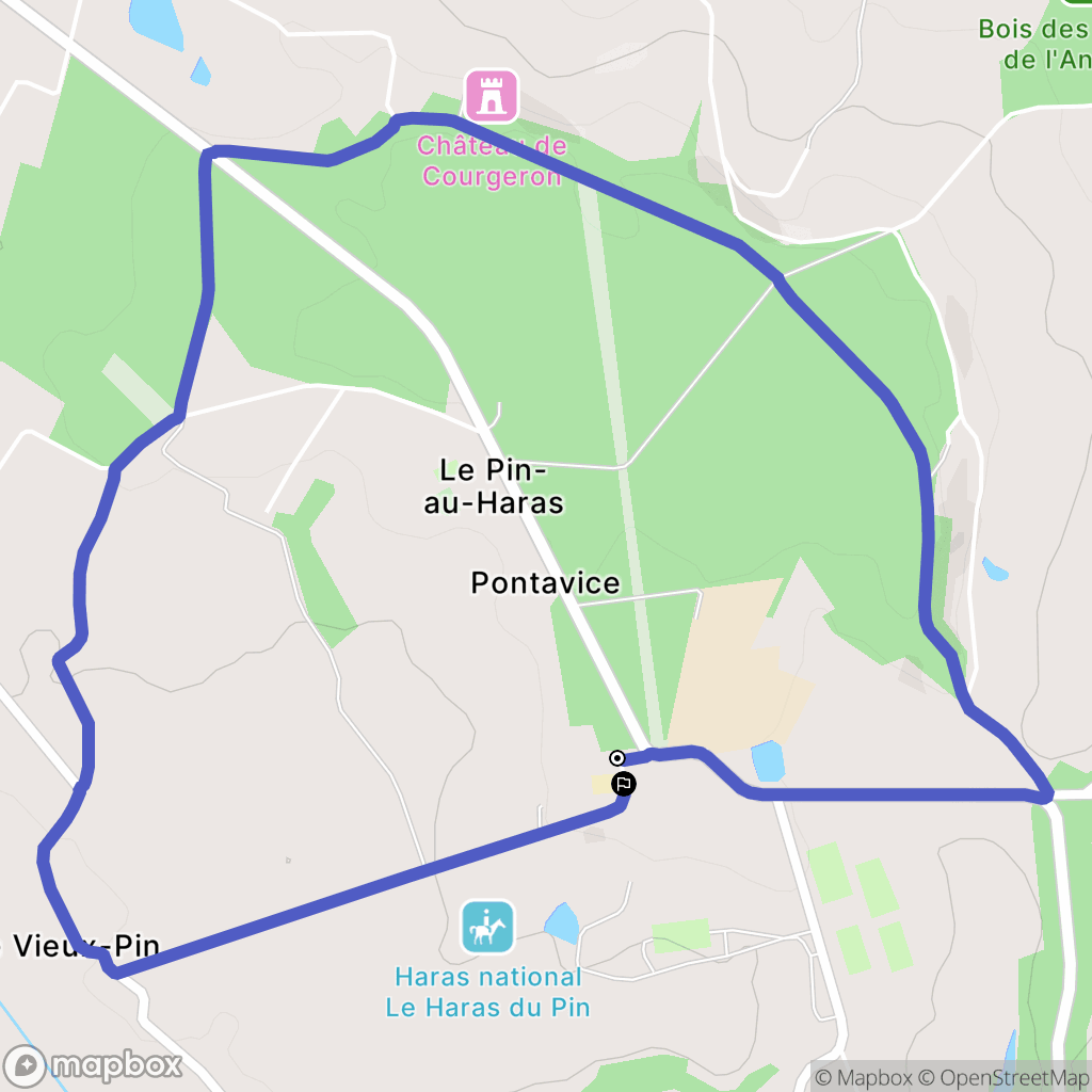 Le-Pin-au-Haras : carte du parcours de randonnée - France