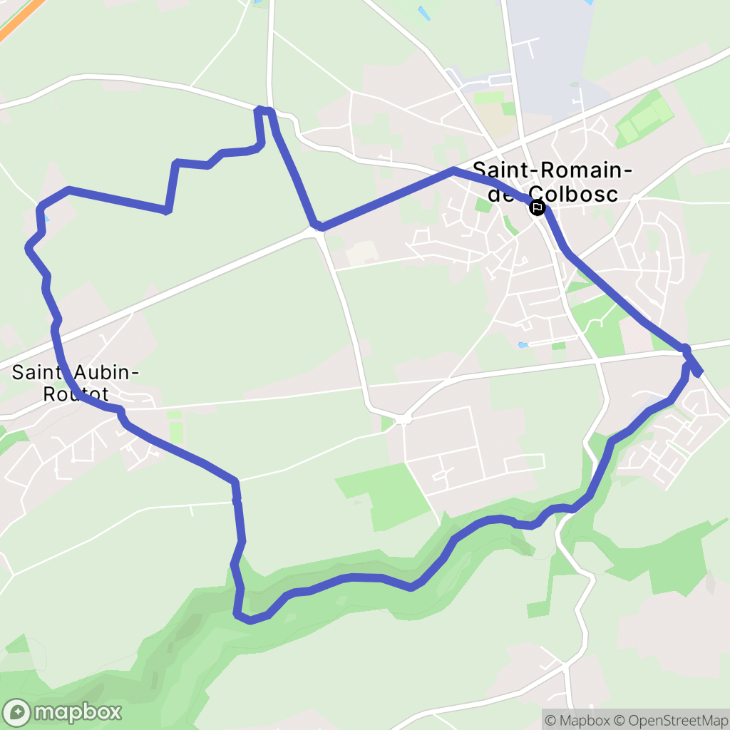 Saint-Romain-de-Colbosc : carte du parcours de randonnée - France